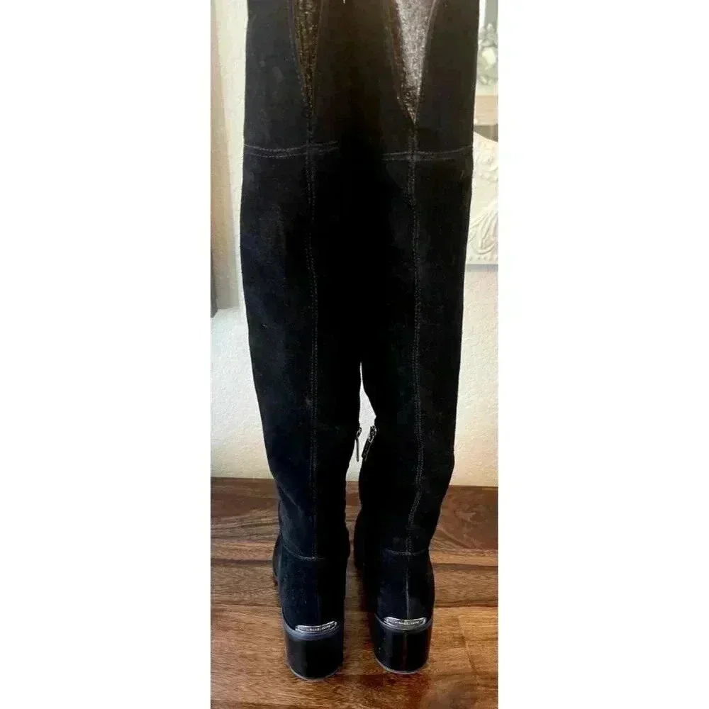 NIB MICHAEL KORS Women's Black Paulette Over-The-Knee Suede Boot Size 8
